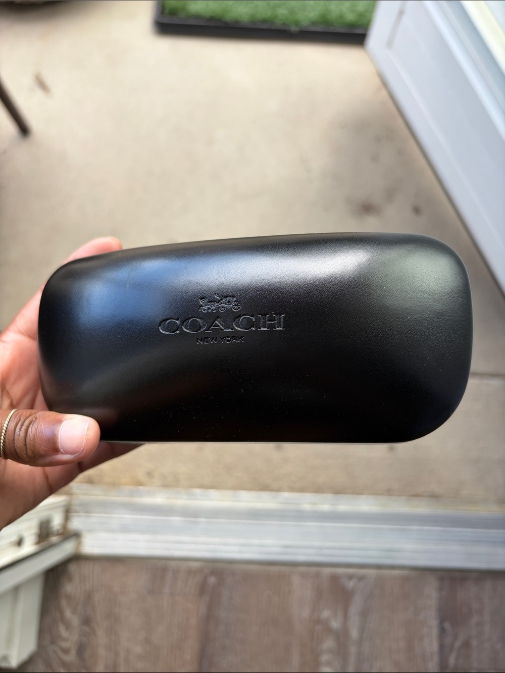 Coach Black Leather Eyeglass Case
